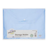 Premto Pastel A4 Button Wallet - Cornflower Blue by Premto on Schoolbooks.ie