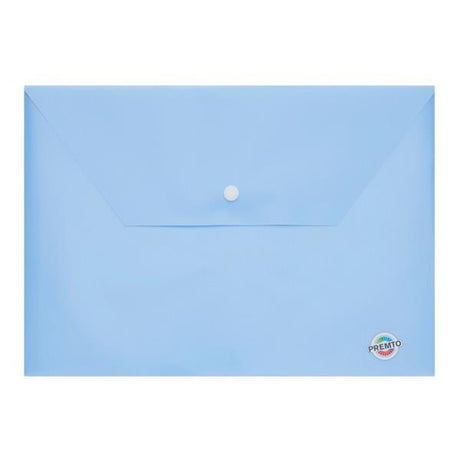 Premto Pastel A4 Button Wallet - Cornflower Blue by Premto on Schoolbooks.ie