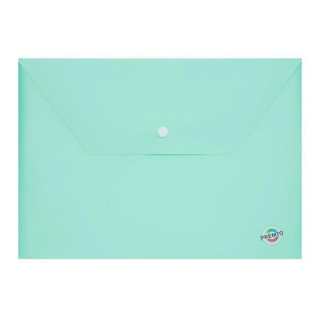 Premto Pastel A4 Button Wallet - Mint Magic by Premto on Schoolbooks.ie