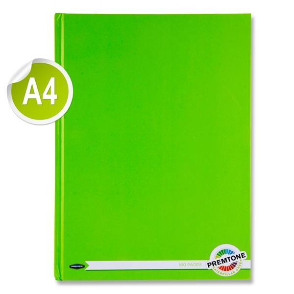 Premier Premtone A4 160pg Hardcover Notebook - Caterpillar Green by Premtone on Schoolbooks.ie