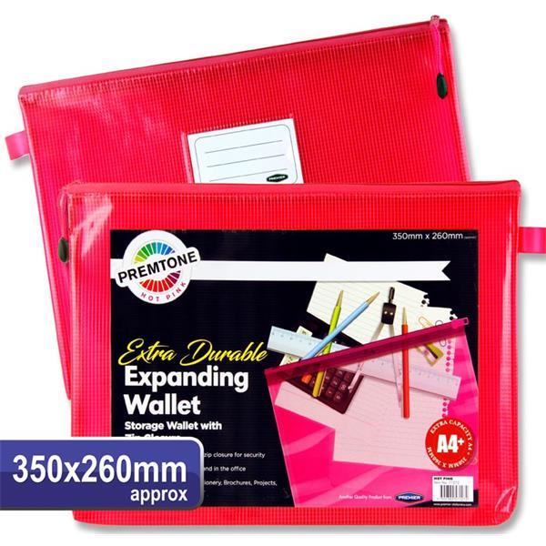 ■ Premier Premtone A4+ Extra Durable Mesh Wallet - Hot Pink by Premtone on Schoolbooks.ie
