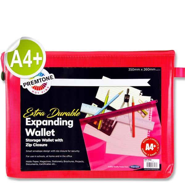 Premier Premtone A4+ Extra Durable Mesh Wallet - Hot Pink by Premtone on Schoolbooks.ie