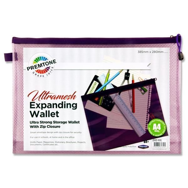 Premier Premtone B4+ Ultramesh Expanding Wallet - Grape Juice by Premtone on Schoolbooks.ie