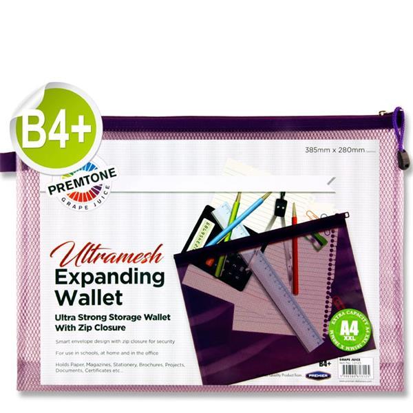 Premier Premtone B4+ Ultramesh Expanding Wallet - Grape Juice by Premtone on Schoolbooks.ie