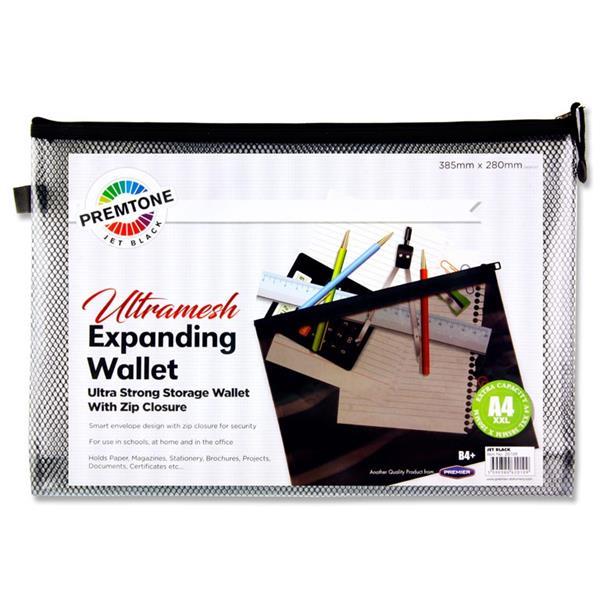 Premier Premtone B4+ Ultramesh Expanding Wallet - Jet Black by Premtone on Schoolbooks.ie