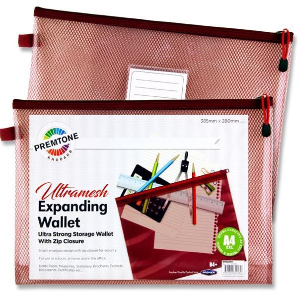 Premier Premtone B4+ Ultramesh Expanding Wallet - Rhubarb by Premtone on Schoolbooks.ie