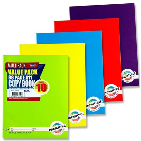 Premier Premtone Packet of 10 X 88 page A11 Copy Books by Premto on Schoolbooks.ie