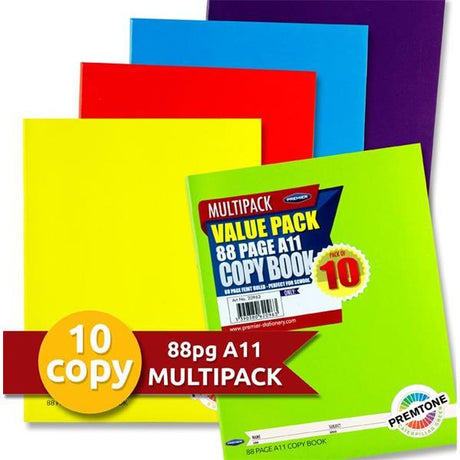 Premier Premtone Packet of 10 X 88 page A11 Copy Books by Premto on Schoolbooks.ie