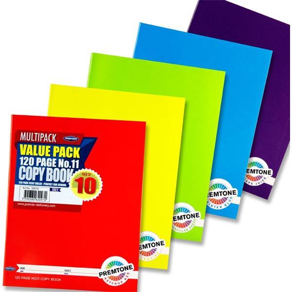 Premtone - Copy Book - No.11 - 120 Page - Pack of 10 by Premto on Schoolbooks.ie