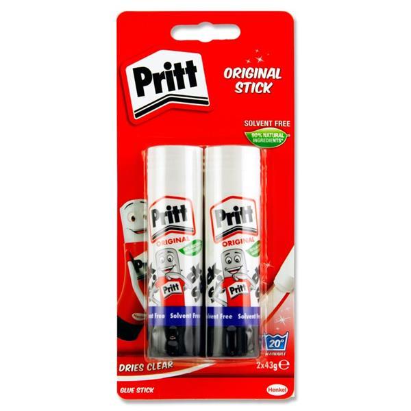 Pritt Glue Stick - 43g - Carded Pack of 2 by Pritt on Schoolbooks.ie