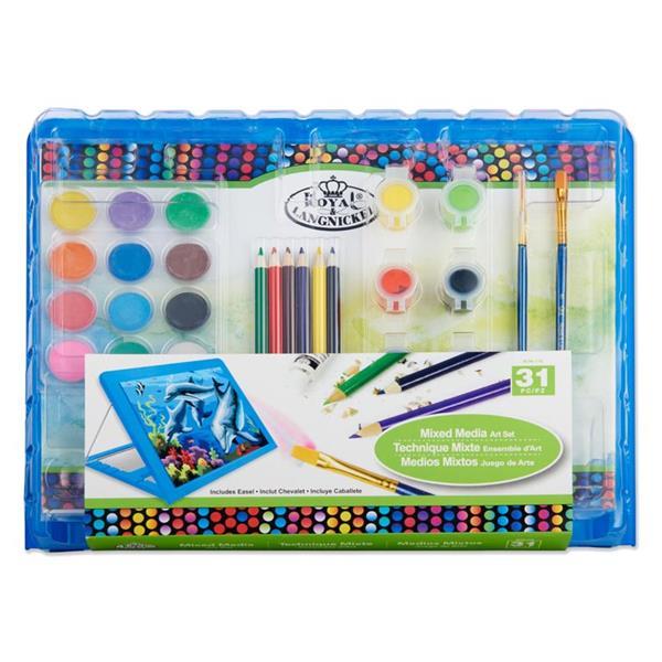 ■ Mixed Media Art Set With Easel - Blue - 31 Piece by Royal & Langnickel on Schoolbooks.ie