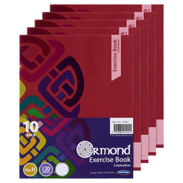 Ormond - Exercise Copy - No. 11 - 120 Page - Pack of 10 by Ormond on Schoolbooks.ie