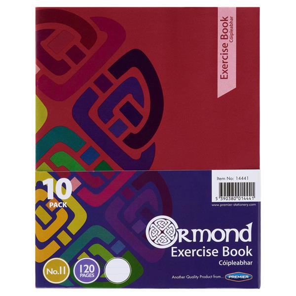 Ormond - Exercise Copy - No. 11 - 120 Page - Pack of 10 by Ormond on Schoolbooks.ie