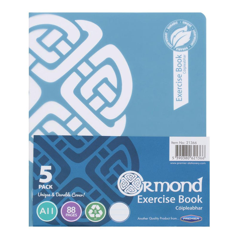■ Ormond Pack of 5x A11 - 88 Page Durable Cover Copy Book - Bright by Ormond on Schoolbooks.ie