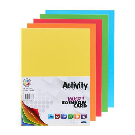 Premier Activity - A4 160gsm Card 50 Sheets - Rainbow by Premier Activity on Schoolbooks.ie