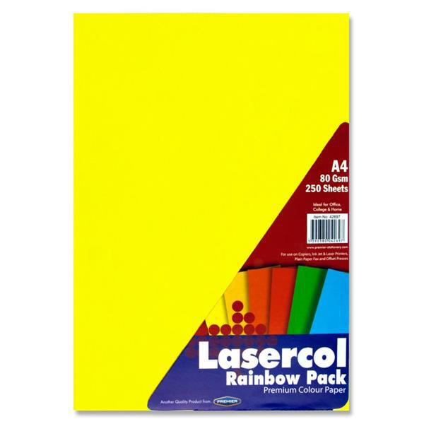 Lasercol - A4 80gsm Activity Paper - 1/2 Ream - Rainbow by Lasercol on Schoolbooks.ie