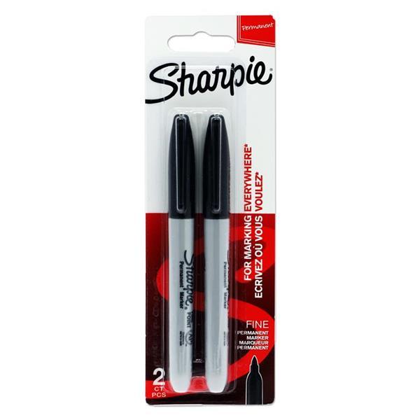 Sharpie - 2 Fine Tip Permanent Markers - Black by Sharpie on Schoolbooks.ie