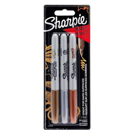 ■ Sharpie - 3 Fine Tip Permanent Markers - Metallic by Sharpie on Schoolbooks.ie