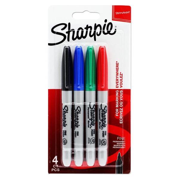 Sharpie - 4 Fine Tip Permanent Markers - Assorted Colours by Sharpie on Schoolbooks.ie