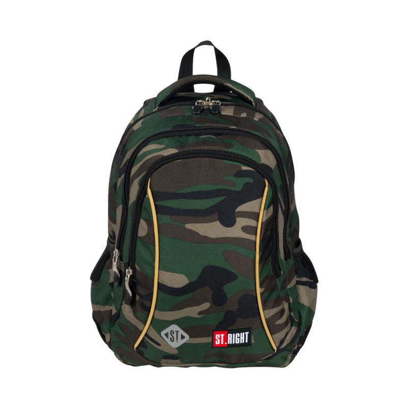 ■ St.Right - Army Design Jnr - 3 Compartment Backpack by St.Right on Schoolbooks.ie