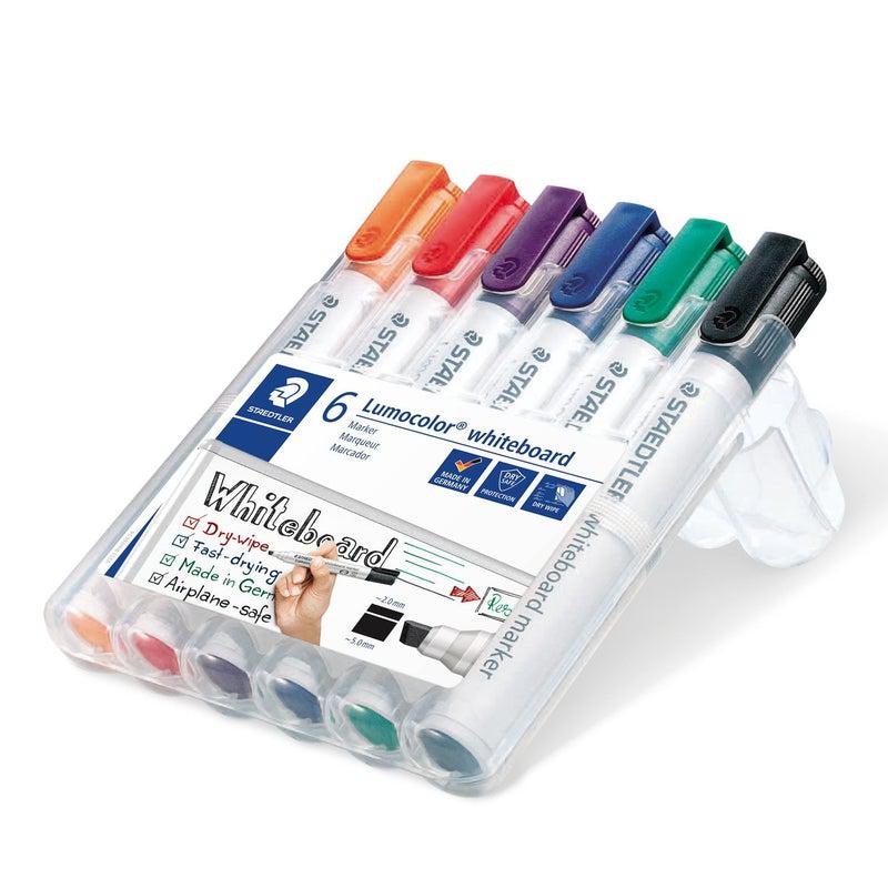 Staedtler - Lumocolor Whiteboard Marker - Chisel Tip - Box of 6 - Assorted Colours by Staedtler on Schoolbooks.ie