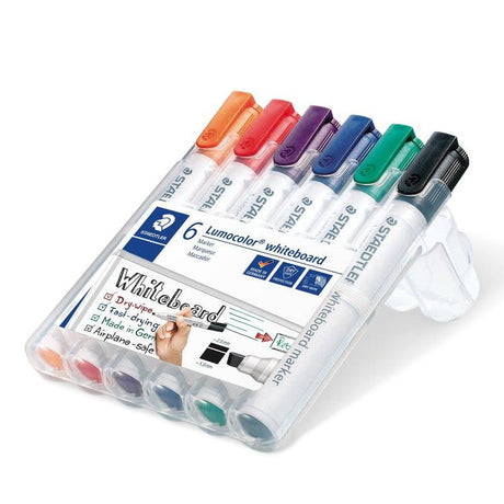 Staedtler - Lumocolor Whiteboard Marker - Chisel Tip - Box of 6 - Assorted Colours by Staedtler on Schoolbooks.ie