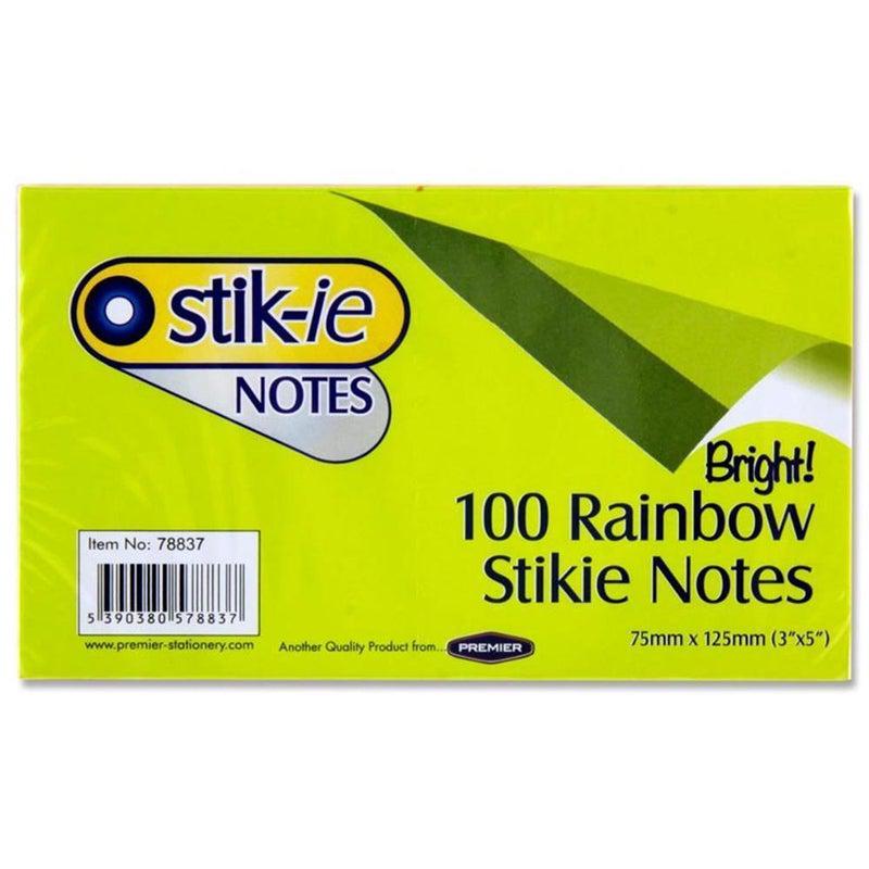Stik-ie Notes 75mm x 125mm - 5 Colours - Rainbow by Stik-ie on Schoolbooks.ie