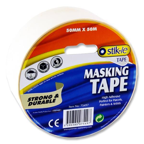 Stik-ie Roll Masking Tape - 50m X 50mm by Stik-ie on Schoolbooks.ie