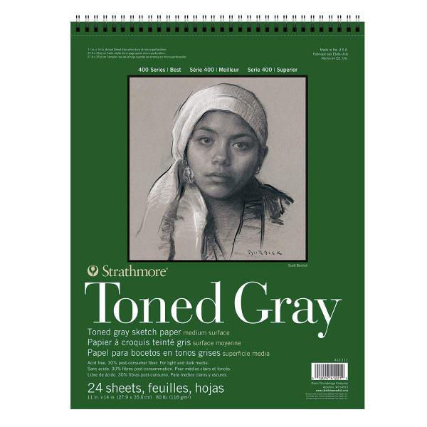 Strathmore - Toned Grey Sketch Pad - 11" x 14" - 24 Sheets by Strathmore on Schoolbooks.ie