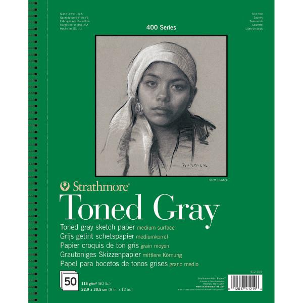 Strathmore - Toned Grey Sketch Pad - 9" x 12" - 50 Sheets by Strathmore on Schoolbooks.ie