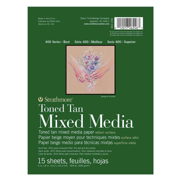 ■ Strathmore - Toned Tan Mixed Media Pad - 6" x 8" - 15 Sheets by Strathmore on Schoolbooks.ie