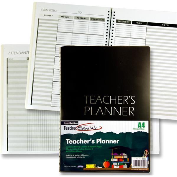 ■ Student Solutions A4 Teacher's Planner - Black Cover by Student Solutions on Schoolbooks.ie