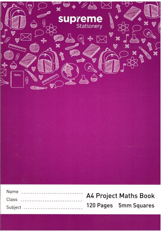 Project Maths Book A4 - 5mm Square - 120 Page by Supreme Stationery on Schoolbooks.ie