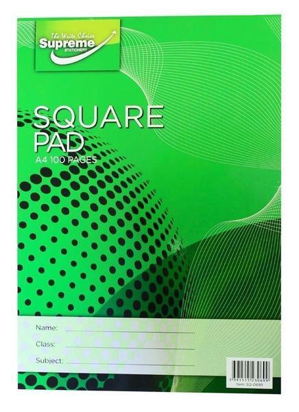 ■ Squared Refill Pad A4 - 100 Page by Supreme Stationery on Schoolbooks.ie