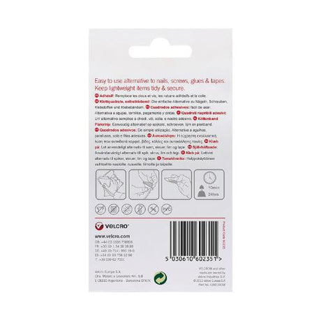 Velcro - Stick on Squares - White - 24 Pack by Velcro on Schoolbooks.ie