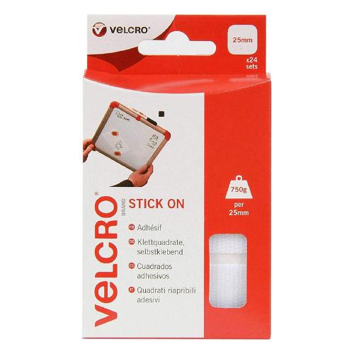 Velcro - Stick on Squares - White - 24 Pack by Velcro on Schoolbooks.ie