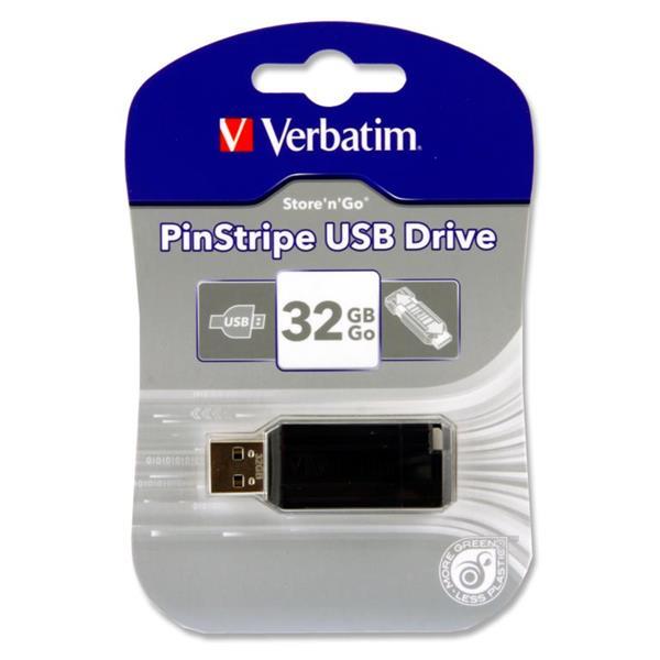 Verbatim Pinstripe USB Drive - 32GB by Verbatim on Schoolbooks.ie