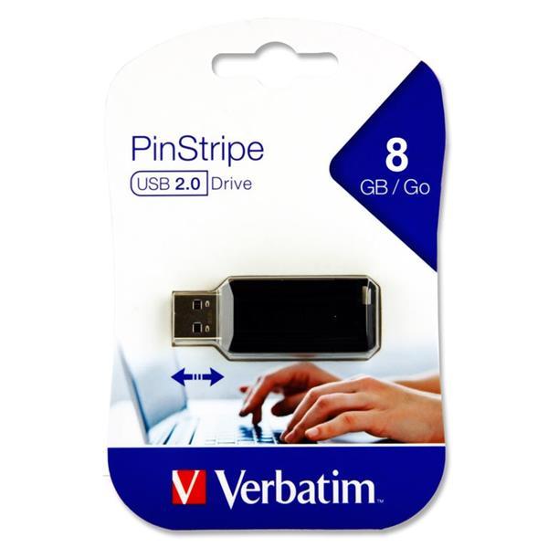 Verbatim Pinstripe USB Drive - 8GB by Verbatim on Schoolbooks.ie