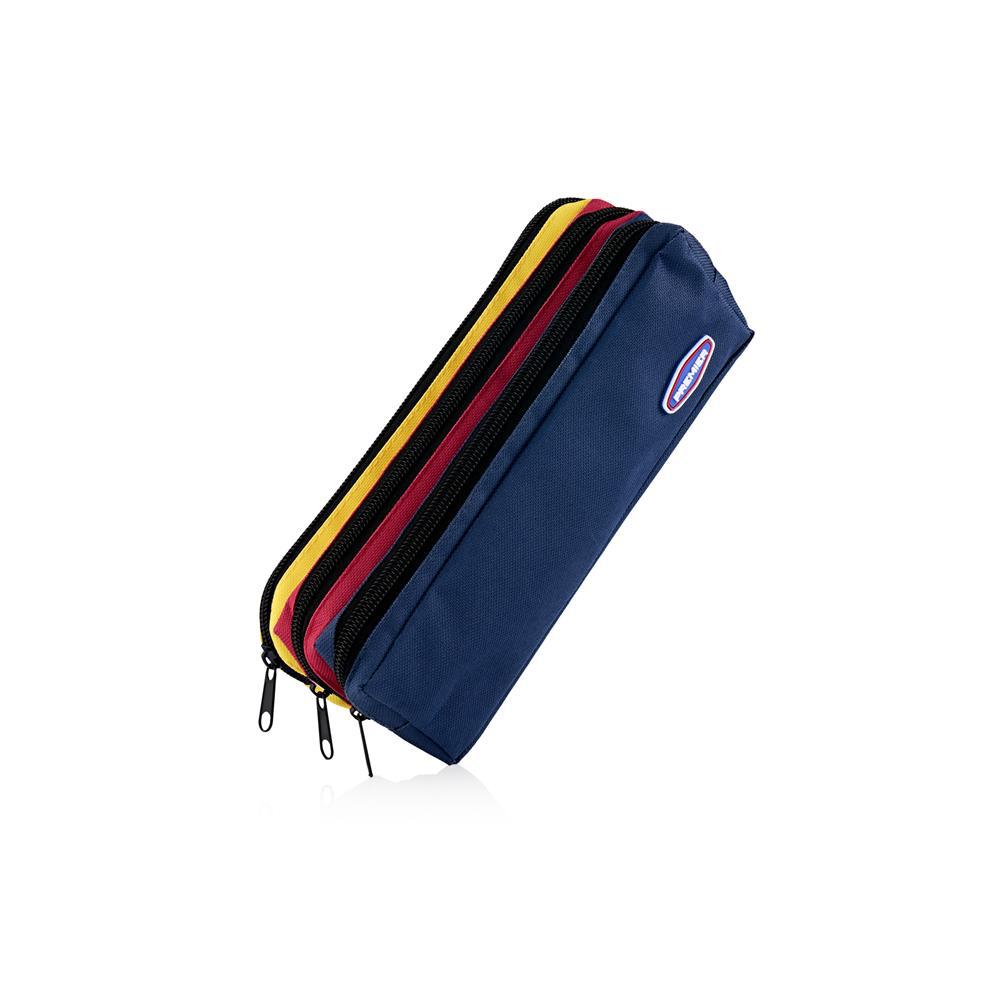 Premier - 3 Pocket Zip Pencil Case - Blue & Red by Premier on Schoolbooks.ie