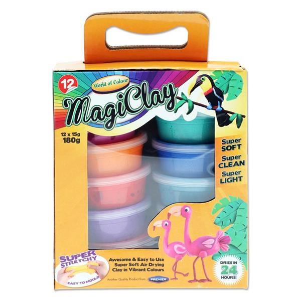 World of Colour - Super Stretchy Magiclay - 12x15g Tubs by World of Colour on Schoolbooks.ie