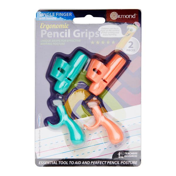 Ormond - 2 Ergonomic Pencil Grips - Single Finger With Handle by Ormond on Schoolbooks.ie