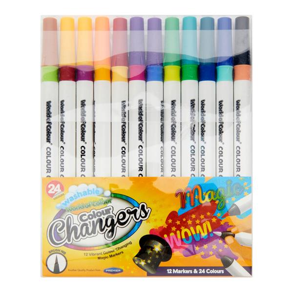 World of Colour - Washable Colour Changers Magic Markers - Pack of 12 by World of Colour on Schoolbooks.ie