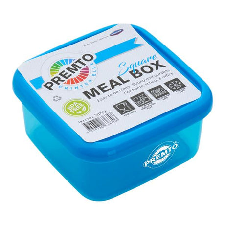 Premto - Pastel Square Meal Box - Printer Blue by Premto on Schoolbooks.ie