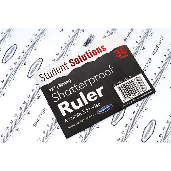 Shatter Resistant Ruler 12" / 30cm by Premier Stationery on Schoolbooks.ie