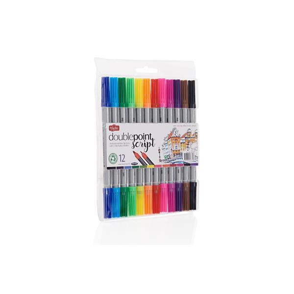 ProScribe - Pack of 12 Double Sided Thick / Thin Markers by ProScribe on Schoolbooks.ie