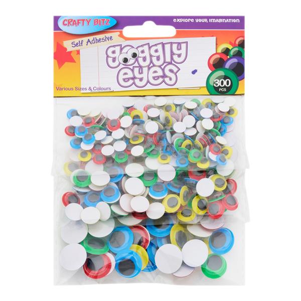 Crafty Bitz - Goggly Eyes - Coloured - Pack of 300 by Crafty Bitz on Schoolbooks.ie