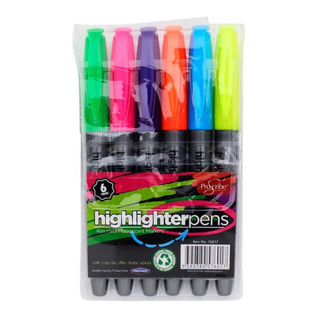 ProScribe - Pack of 6 Assorted Highlighter Pens by ProScribe on Schoolbooks.ie