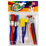 ■ World of Colour - Colourful Paint Brushes & Sponges Set - Pack of 15 by World of Colour on Schoolbooks.ie