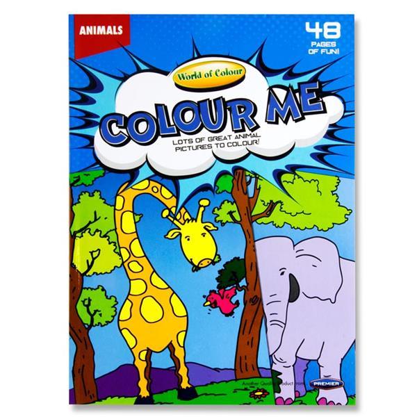 A4 48 Page Colour Fun Perforated Colouring Book - Animals by World of Colour on Schoolbooks.ie