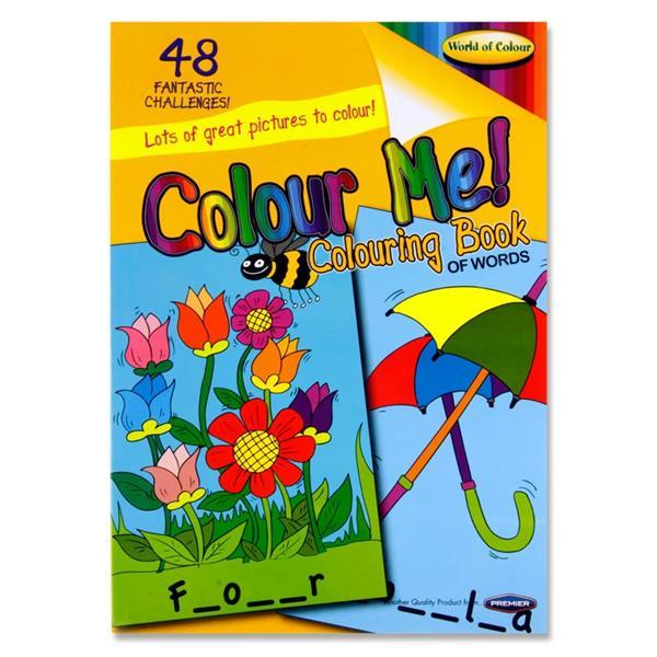 A4 48 Page Colour Fun Perforated Colouring Book of Words by World of Colour on Schoolbooks.ie